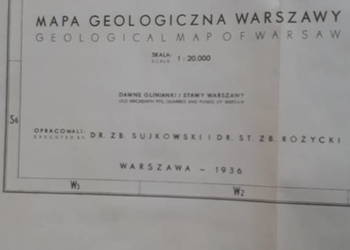 Mapa geologiczna Warszawy Sujkowski 1936 Mapa geologiczna Warszawy Sujkowski 1936