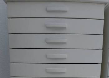 Szkatulka  kasetka drewno biała 7 szuflad 28 cm nowa