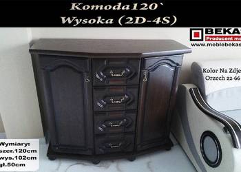 Śliczna Komoda 140 - 180` Wysoka Orzech Dąb Bekas Producent