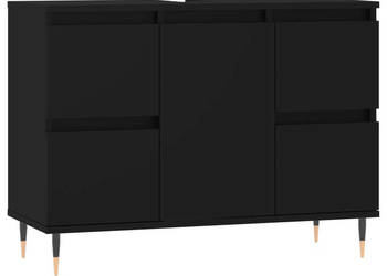 Szafka łazienkowa czarna 80x33x60 cm materiał drewnopochodny WM-831645