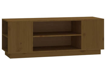 Szafka pod TV miodowy brąz 110x35x405cm lite drewno sosnowe WM-814412