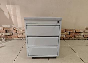 Kontener biurowy metalowy BUKO – 3 szuflady, klucz, premium