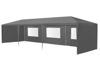Namiot pawilon ogrodowy handlowy 3x9 m 8 ścianek szary MultiGarden
