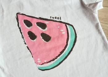 T-shirt koszulka dziewczęca biała arbuz 116