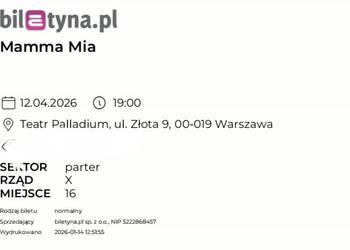 Bilet w Warszawie na Mamma mia