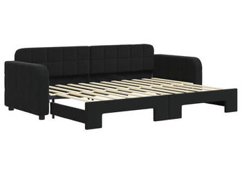 Sofa rozsuwana czarna aksamit 80x200 cm WM-3196926