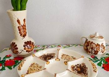 Patera Ceramika KOŁO Vintage PRL – Ręcznie Malowana