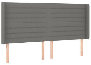 Zagłówek do łóżka z LED ciemnoszary 163x16x118/128cm tkanina WM-3124195