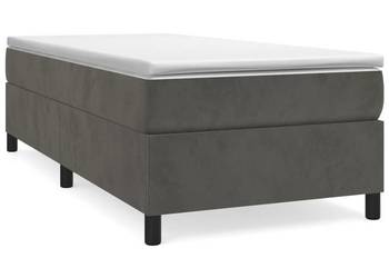 vidaXL Łóżko kontynentalne z materacem, ciemnoszary aksamit(SKU:3144658)