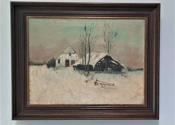 Piękny obraz olejny w znakomitej drewnianej ramie