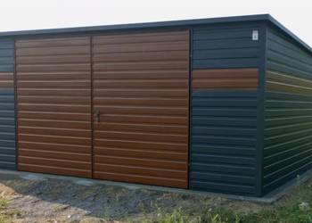 Garaż jednospadowy 4x5 grafit pasek drewnopodobny PRODUCENT