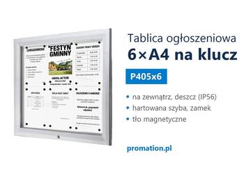 Tablica ogłoszeniowa zewnętrzna 6×A4 do spółdzielni i przychodni P405x6