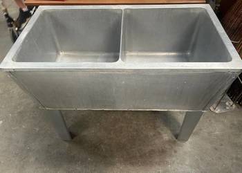 Zlew dwukomorowy aluminiowy
