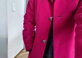 Jessica c &a płaszcz 80 żywa wełna owcza fuksja