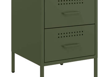 Szafka nocna oliwkowa zieleń 36x39x505 cm stal WM-842930