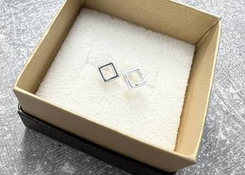 Kolczyki - srebrne kwadraty / kwadrat Kolczyki - srebrne kwadraty / kwadrat