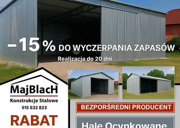Wiata Otwarta Ocynkowana / Garaż Blaszany /HALA / Montaż – Maj-Blach