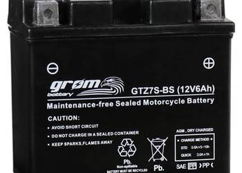 Akumulator motocyklowy 12V 6Ah 120A P GROM GTZ7S-BS YTZ7S-BS