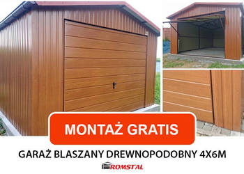 Garaż Blaszany Drewnopodobny Złoty Dąb - Schowek - Romstal A10v12