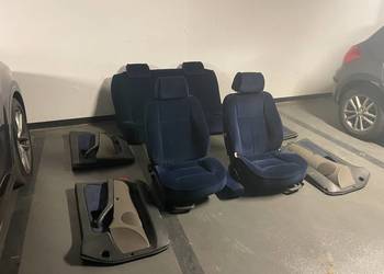 Komplet foteli, kanapy i boczków Lancia Kappa niebieskie prz