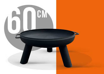 Palenisko Ogrodowe 60cm z Uchwytami Duże Solidne Stalowe Ognisko Gril