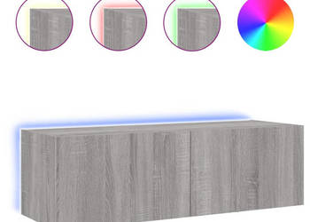 Ścienna szafka TV z LED szary dąb sonoma 100x35x31 cm WM-837300
