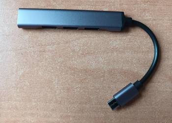 HUB, rozdzielacz USB-c na 4xUSB - z aluminium + pasywny