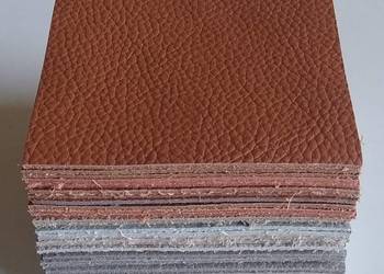 Skóra Kwadrat 8 x 8 cm (30 sztuk) Licowa Włoska Brązy Biel (38)