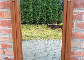 Lustro ścienne wiszące w drewnianej ramie rustykalne toaletka (773)