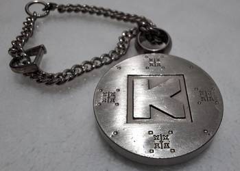 Ozdoba metalowa do torebki, zawieszka, breloczek, 28mm, 11cm, K, Kazar