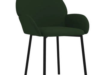 Krzesła stołowe 2 szt. ciemnozielone obite aksamitem WM-344765