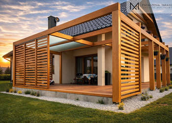 Zadaszenie tarasu | Nowoczesna pergola I Drewno i szkło