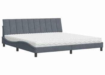 Łóżko z materacem ciemnoszare aksamit 200x200 cm WM-3208617