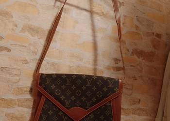 Louis Vuitton/Ekskluzywna, duża, brązowa torebka listonoszka