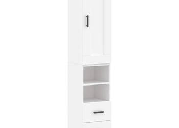 Wysoka szafka biała 345x34x180 cm materiał drewnopochodny WM-3200265