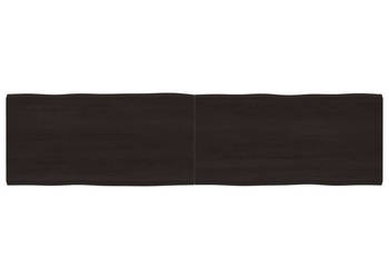 Blat ciemnobrązowy 200x50x(2-6)cm drewno z naturalną krawędzią WM-364049