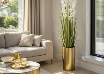 Nowoczesna sztuczna trawa w doniczce konwalia Premium duża