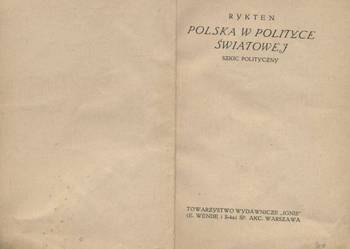 Polska w polityce światowej     szkic polityczny