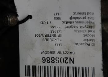 SKRZYNIA BIEGÓW MERCEDES SPRINTER W906 711651 9062601000
