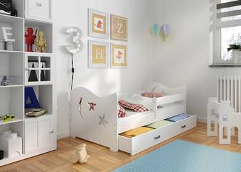 Łóżko dziecięce sosnowe białe 160x80 Miki B1