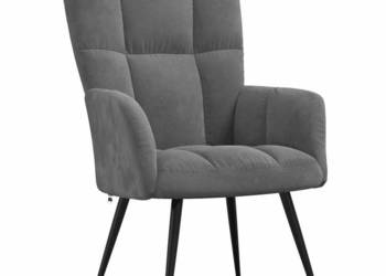 vidaXL Fotel, ciemnoszary, obity aksamitem(SKU:328074)