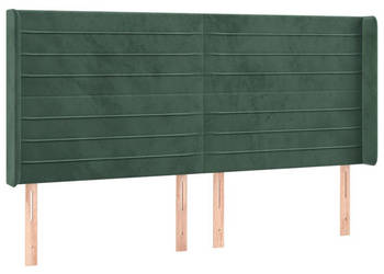 Zagłówek do łóżka z LED ciemnozielony 163x16x118/128cm aksamit WM-3124245