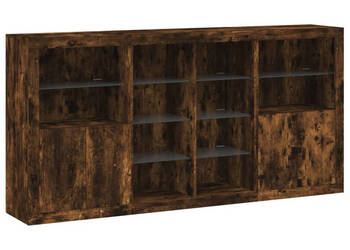 Szafka z oświetleniem LED przydymiony dąb 202x37x100 cm WM-3209188