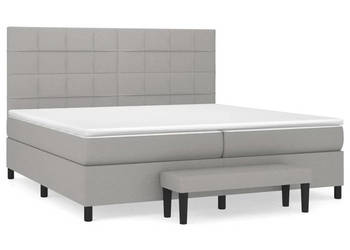 Łóżko kontynentalne z materacem jasnoszare tkanina 200x200 cm WM-3136621