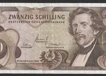 AUSTRIA 20 SCHILLING 1967 - CARL RITTER - B