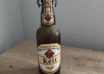 Zabytkowa butelka po piwie Kelt ceramiczne zamknięcie ozdoba rekwizyt