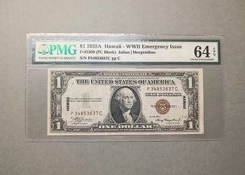 USA 1 Dolar 1935 r HAWAII PMG 64 EPQ , DWA NUMERY POKOLEI