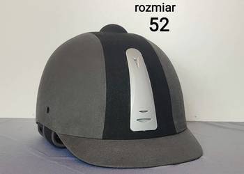 Kask jeździecki certyfikowany - rozmiar 52 / grafitowo-czarny