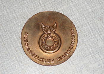 medal pamiątkowy 75 lat automobilizmu na ziemi mazowieckiej