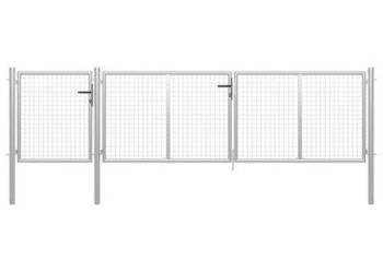 vidaXL Brama ogrodzeniowa, stal, 400 x 75 cm, srebrna(SKU:144346)